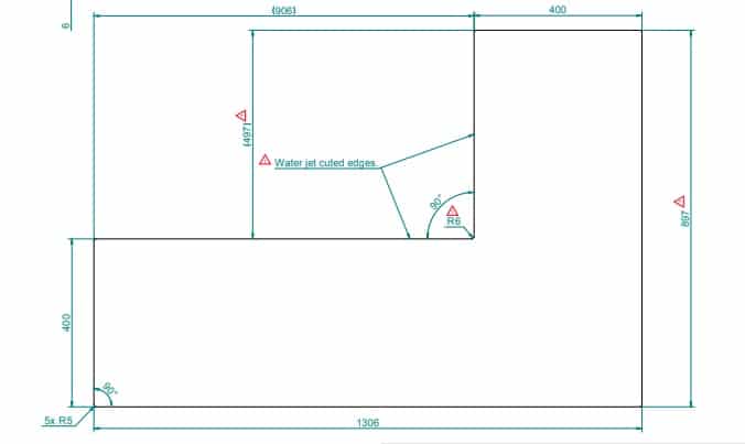 Golvskydd i41 glas l-form