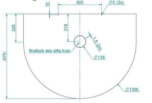 Golvskydd 500/600 svart 90°