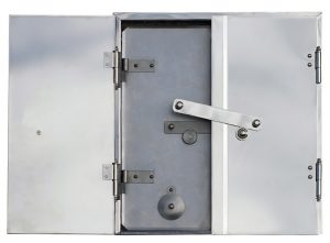 Kakelugnslucka rak Kompl.Nick..plåt