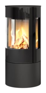 Rais Viva 100 L Gas Glaslucka med sidoglas svart, toppansluten, classic topp, propan