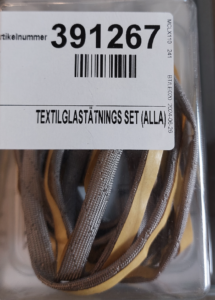 Glaslist.Tätlist mellan glas och gjutjärn. Passar alla Contura, Cronspisen och Handöl.