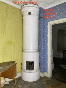 STR031 Vit rund kakelugn  1900 tal