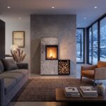 Contura 420T glas vänster sida, ljus thermotte med vedfack - Bild 2