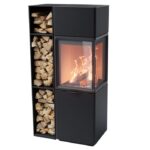 Contura 410 glas vänster sida, ljus thermotte med vedfack