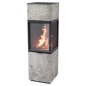 Contura 410T glas vänster sida, mörk thermotte